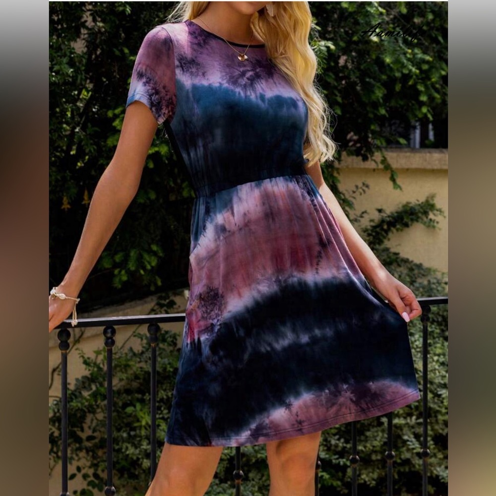 Aamilife Browns Tie Dye Dress L NWOT